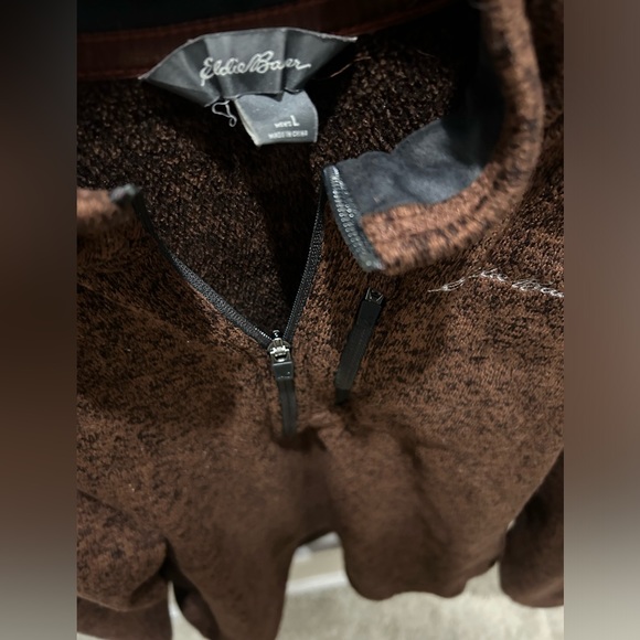 Edddie Bauer Quarter Zip Sweater Shirt 1/4 Zip Sweatshirt - Picture 6 of 8